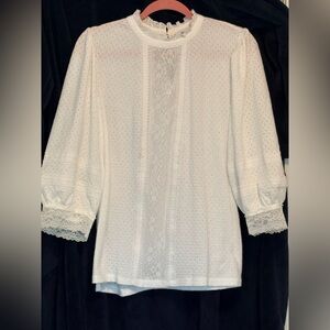 Elegant White Lace like Women's Top